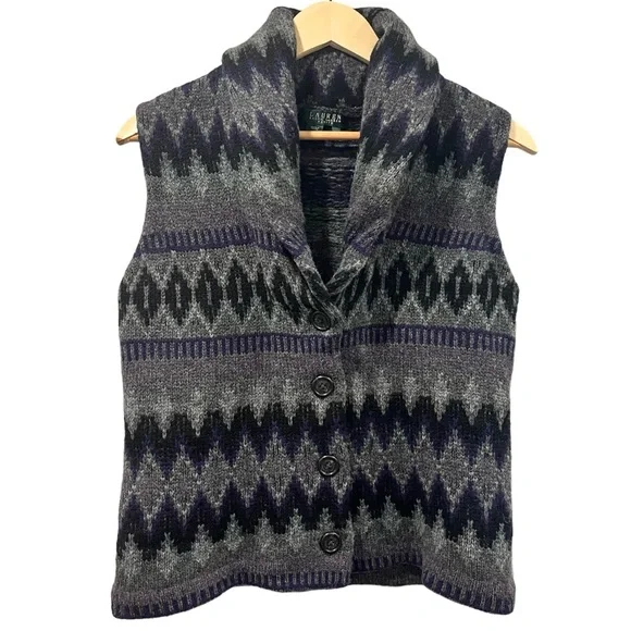 Lauren Ralph Lauren Women’s Lambswool Sweater Vest Shawl Collar Southwes… - Picture 3 of 15